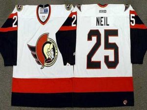 Ottawa Senators #25 Chris Neil CCM Vintage White Jersey