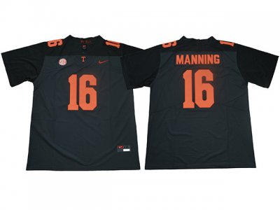 NCAA Tennessee Volunteers #16 Peyton Manning Black College Football Jersey