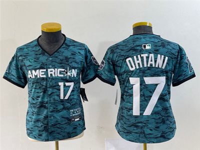 Youth American League Los Angeles Angels #17 Shohei Ohtani Teal 2023 MLB All-Star Game Jersey