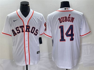 Houston Astros #14 Mauricio Dubon White Cool Base Jersey