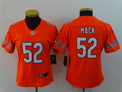 Women's Chicago Bears #52 Khalil Mack Orange Vapor Limited Jersey