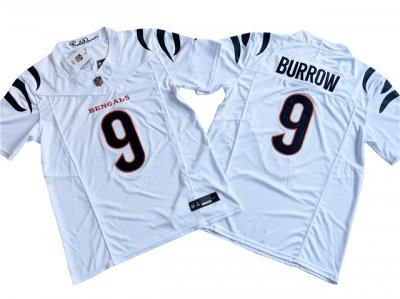 Cincinnati Bengals #9 Joe Burrow White Vapor F.U.S.E. Limited Jersey