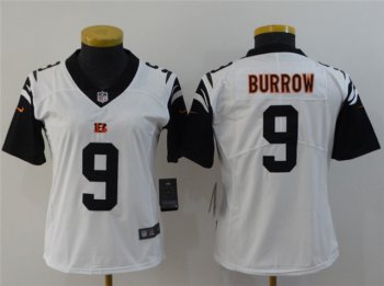 Women's Cincinnati Bengals #9 Joe Burrow White Color Rush Limited Jersey