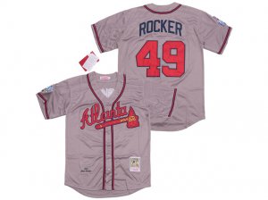 Atlanta Braves #49 John Rocker 1999 World Series Gray Throwback Jersey