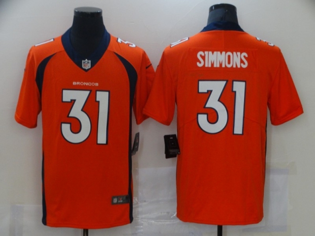 Denver Broncos #31 Justin Simmons Orange Vapor Limited Jersey - Click Image to Close