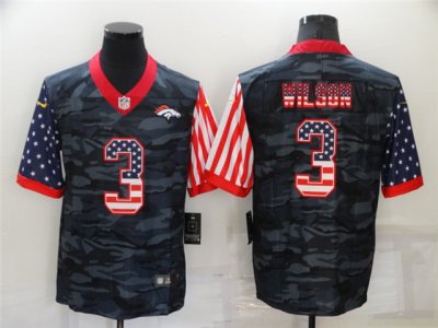 Denver Broncos #3 Russell Wilson Camo USA Flag Limited Jersey