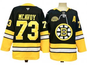 Boston Bruins #73 Charlie McAvoy 2024 Black Alternate 100th Anniversary Jersey