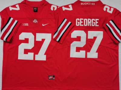 NCAA Ohio State Buckeyes #27 Eddie George Throwback Red College Football Jersey