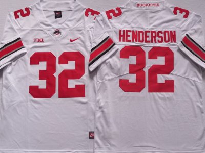 NCAA Ohio State Buckeyes #32 TreVeyon Henderson White College Jersey