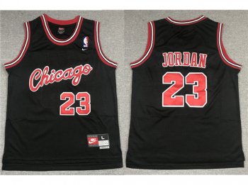 Youth Chicago Bulls #23 Michael Jordan Throwback Black Jersey