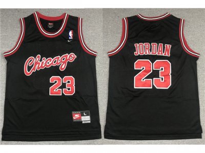 Youth Chicago Bulls #23 Michael Jordan Throwback Black Jersey