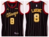 Chicago Bulls #8 Zach Lavine Black Yellow Number Jersey