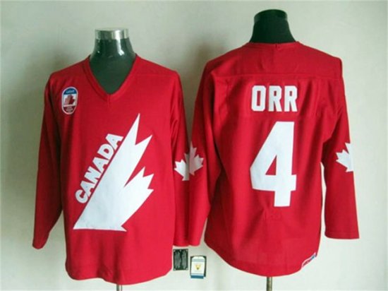 1991 Canada Cup Team Canada #4 Bobby Orr CCM Vintage Red Hockey Jersey