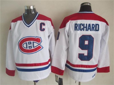 Montreal Canadiens #9 Maurice Richard CCM Vintage White Jersey