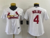 Women's St. Louis Cardinals #4 Yadier Molina White Cool Base Jersey