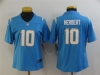 Women's Los Angeles Chargers #10 Justin Herbert Powder Blue Vapor Limited Jersey