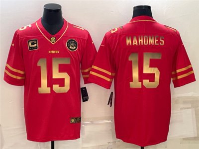 Kansas City Chiefs #15 Patrick Mahomes Red Gold Vapor Limited Jersey