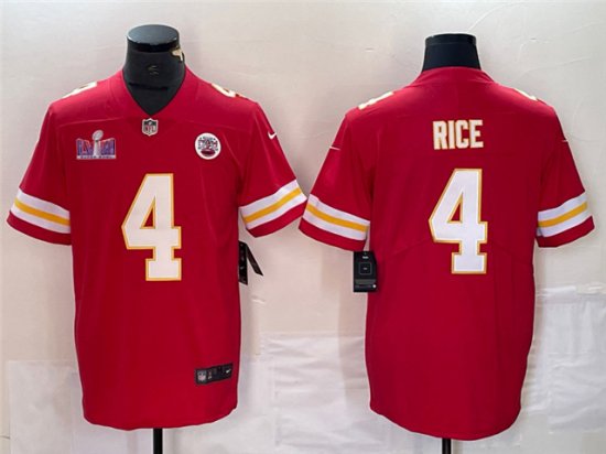 Kansas City Chiefs #4 Rashee Rice Red Super Bowl LVIII Limited Jersey