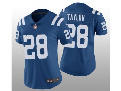 Women's Indianapolis Colts #28 Jonathan Taylor Blue Vapor Limited Jersey
