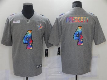 Dallas Cowboys #4 Dak Prescott Gray Rainbow Vapor Limited Jersey