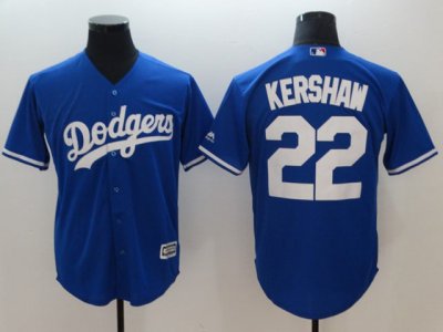 Los Angeles Dodgers #22 Clayton Kershaw Blue Cool Base Jersey