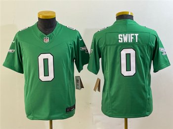 Youth Philadelphia Eagles #0 D'Andre Swift Kelly Green Vapor F.U.S.E. Limited Jersey