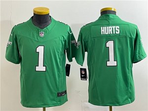 Youth Philadelphia Eagles #1 Jalen Hurts Kelly Green Vapor F.U.S.E. Limited Jersey