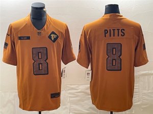 Atlanta Falcons #8 Kyle Pitts 2023 Brown Salute To Service Limited Jersey