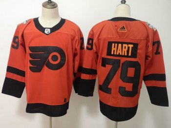 Philadelphia Flyers #79 Carter Hart Orange 2019 Stadium Series Jersey