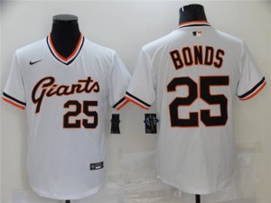 San Francisco Giants #25 Barry Bonds Vintage White Jersey