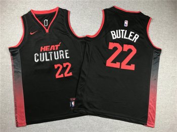 Youth Miami Heat #22 Jimmy Butler 2023-24 Black City Edition Swingman Jersey