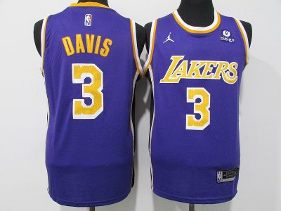 Los Angeles Lakers #3 Anthony Davis Purple 75th Anniversary Jersey