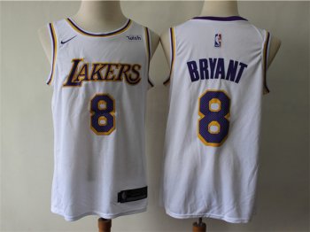 Los Angeles Lakers #8 Kobe Bryant White Swingman Jersey