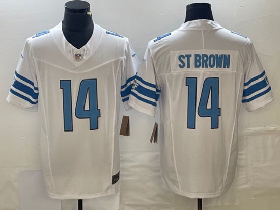 Detroit Lions #14 Amon-Ra St. Brown White Vapor F.U.S.E. Limited Jersey