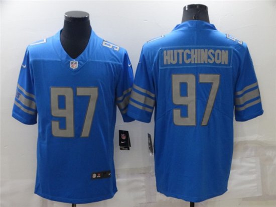 Detroit Lions #97 Aidan Hutchinson Blue Vapor Limited Jersey