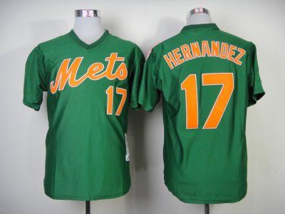 New York Mets #17 Keith Hernandez Throwback Green Jersey