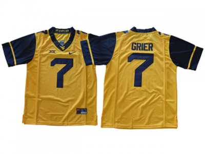 NCAA West Virginia Mountaineers #7 Will Grier Gold College Football Jersey