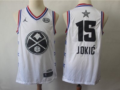 Denver Nuggets #15 Nikola Jokic White 2019 All-star Jordan Swingman Jersey