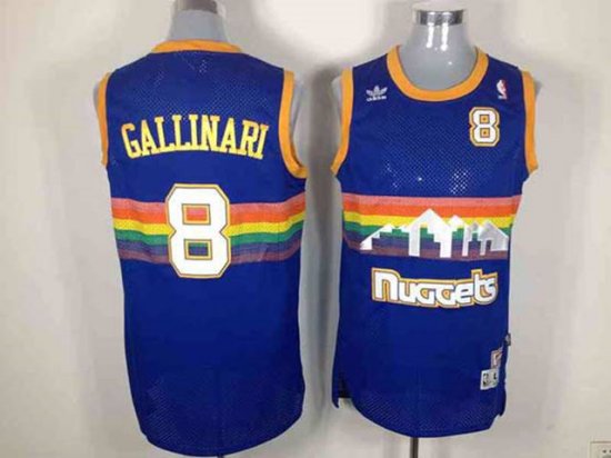 Denver Nuggets #8 Danilo Gallinari Blue Hardwood Classic Jersey