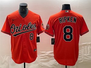 Baltimore Orioles #8 Cal Ripken Jr Orange Limited Jersey