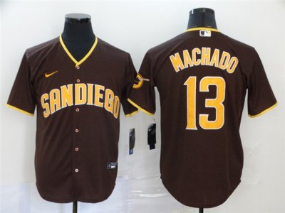 San Diego Padres #13 Manny Machado Brown Cool Base Jersey