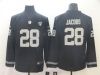 Las Vegas Raiders #28 Josh Jacobs Black Therma Long Sleeve Jersey