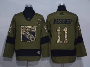 New York Rangers #11 Mark Messier Olive Adidas Jersey