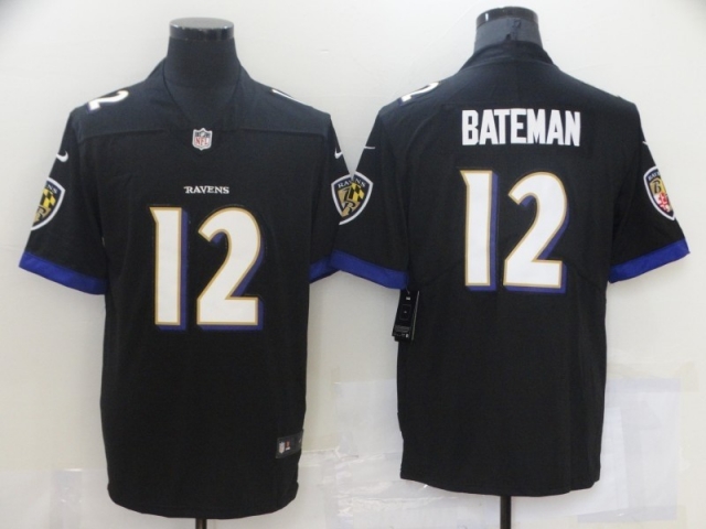 Baltimore Ravens #12 Rashod Bateman Black Vapor Limited Jersey - Click Image to Close