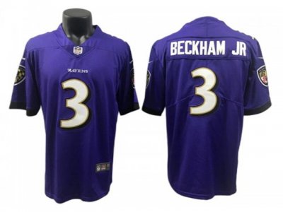Baltimore Ravens #3 Odell Beckham Jr. Purple Vapor Limited Jersey