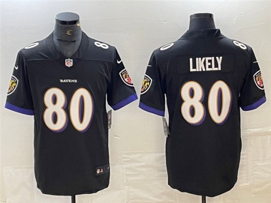 Baltimore Ravens #80 Isaiah Likely Black Vapor Limited Jersey