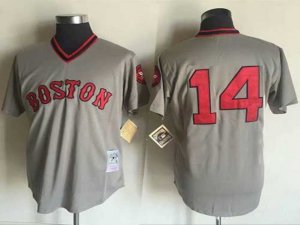 Boston Red Sox #14 Jim Rice 1975 Throwback Gray Jersey