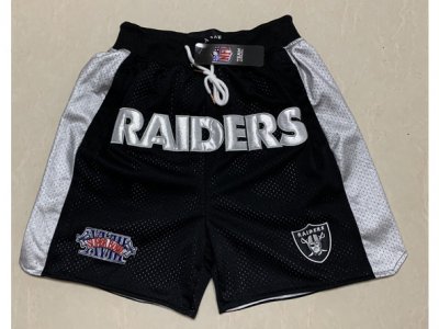 Los Angeles Raiders Just Don Raiders Super Bowl XVIII Black Football Shorts