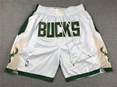 Milwaukee Bucks Bucks White Basketball Shorts