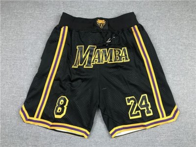 Los Angeles Lakers Just Don Mamba 8/24 Black Basketball Shorts